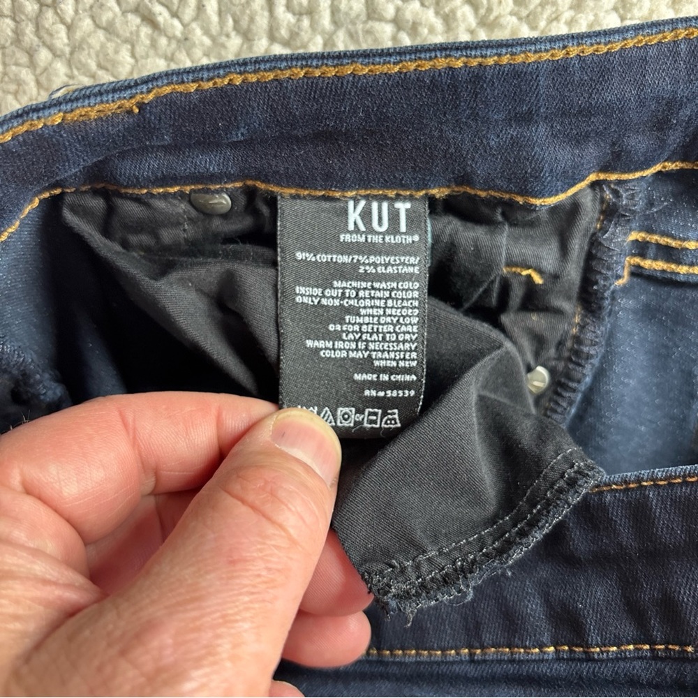 Kut From The Kloth Women’s Dark Wash Stretch Jeans Size 0 Mid Rise Slim Classic - Picture 6 of 16